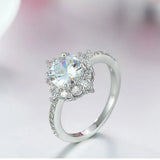 Round Crystal Ring Classic Female Jewelry For Birthday Gift