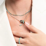 Turquoise Pendant Necklace 925 Sterling Silver for Women