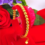 Fashionable Sand Ladies 24k Yellow Beads Bracelet Plating Bracelet Bangle