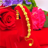 Fashionable Sand Ladies 24k Yellow Beads Bracelet Plating Bracelet Bangle