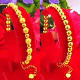Fashionable Sand Ladies 24k Yellow Beads Bracelet Plating Bracelet Bangle