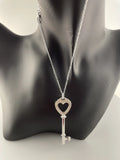 925 Silver Key Pendant Necklace For Women Gift