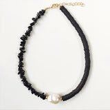 Baroque Pearl Pendant Necklace Silicone Choker
