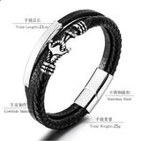 Stylish Stainless Steel Anchor Leather Bracelet Men's Cowhide Braided Gift
