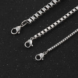 Stainless Steel Box Necklace in Various Sizes and Widths