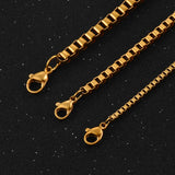 Stainless Steel Box Necklace in Various Sizes and Widths
