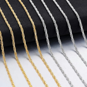 Stainless Steel Rope Chain Necklace Wave Design