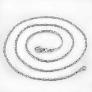 Stainless Steel Rope Chain Necklace Wave Design