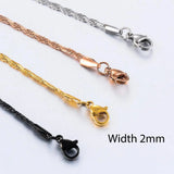 Stainless Steel Rope Chain Necklace Wave Design