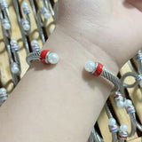 Fashionable Titanium Eternal Love Charm Women's Red Bracelet