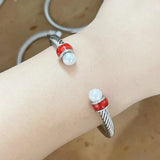 Fashionable Titanium Eternal Love Charm Women's Red Bracelet