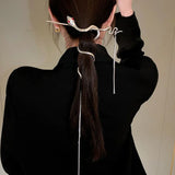 Vintage Snake Tassel Hair Claw Chinese Style Hairpin Ponytail Holder