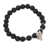 Wolf Head Bracelet Beaded Stone Bracelet for Men