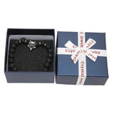 Wolf Head Bracelet Beaded Stone Bracelet for Men