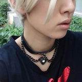 Women Choker Jewelry Vintage Gothic Necklace Love Heart Pendant