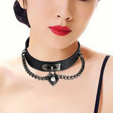 Women Choker Jewelry Vintage Gothic Necklace Love Heart Pendant