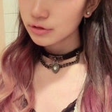 Women Choker Jewelry Vintage Gothic Necklace Love Heart Pendant