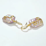 Women's Zircon Pearl Earrings Natural Oversized Pearls Stud Earrings