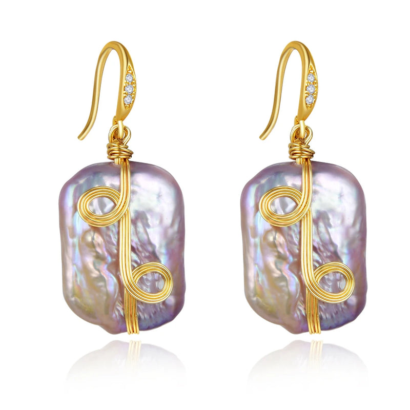 Women's Zircon Pearl Earrings Natural Oversized Pearls Stud Earrings