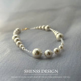 Chic Shell Pearl Spinel Necklace with Gradual Size