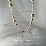 Chic Shell Pearl Spinel Necklace with Gradual Size