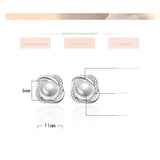 Elegant Shell Pearl and Zircon Earrings