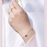 Small Inlaid Emerald Bracelet for Women