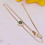 Small Inlaid Emerald Bracelet for Women