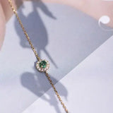 Small Inlaid Emerald Bracelet for Women