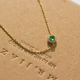 Small Inlaid Emerald Bracelet for Women