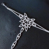 Rhinestone Bracelet with Back Chain Bridal Wedding Jewelry
