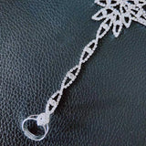Rhinestone Bracelet with Back Chain Bridal Wedding Jewelry