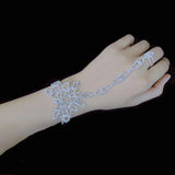 Rhinestone Bracelet with Back Chain Bridal Wedding Jewelry