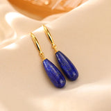 Minimalist Water Drop Lapis Lazuli Earrings for Women