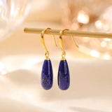 Minimalist Water Drop Lapis Lazuli Earrings for Women