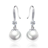 Women's Silver Plated Pearl Zircon Earrings