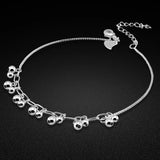 925 Sterling Silver Anklet Round Bead Bracelet for Women