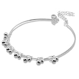 925 Sterling Silver Anklet Round Bead Bracelet for Women