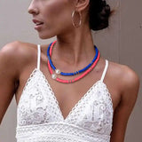 Beach Pearl Necklace Bohemian Soft Pottery Clavicle Chain