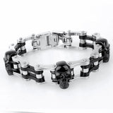 Bike Skull Titanium Steel Bracelet with Stainless Steel