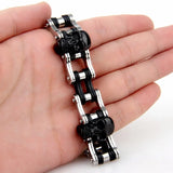 Bike Skull Titanium Steel Bracelet with Stainless Steel