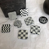 Acrylic Plaid Flower Smiley Love Heart Pendant DIY Earring Material