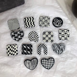 Acrylic Plaid Flower Smiley Love Heart Pendant DIY Earring Material