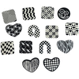 Acrylic Plaid Flower Smiley Love Heart Pendant DIY Earring Material