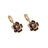 Camellia Earrings with Pearl and Zircon Drop