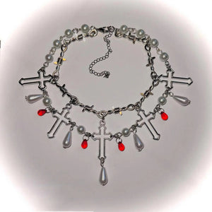 Crystal Pendant Hip Hop Necklace Sweater Chain