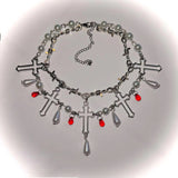 Crystal Pendant Hip Hop Necklace Sweater Chain
