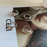 Geometric Diamond Ring Set - Fashionable Cold Wind Poison Corrode
