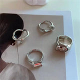 Geometric Diamond Ring Set - Fashionable Cold Wind Poison Corrode