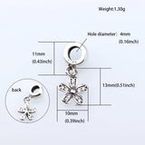 Enamel Sterling Silver Red Flower Pendant for DIY Bracelet Jewelry